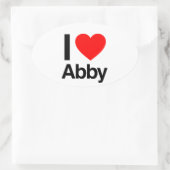 ik hou van abby ovale sticker (Tas)
