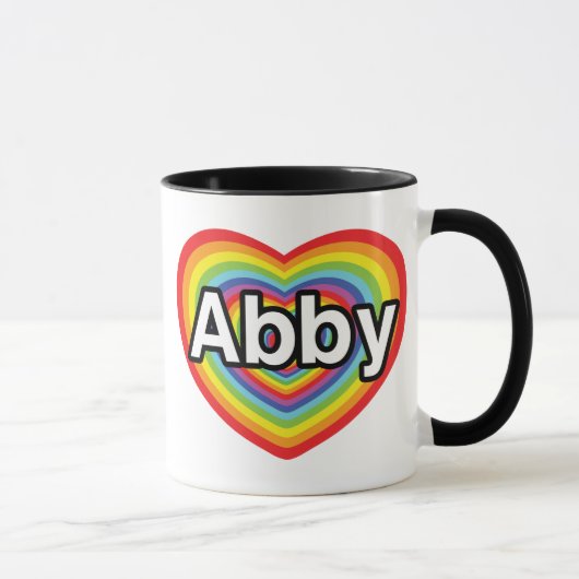 Ik hou van Abby, regenbooghart Mok (Rechts)