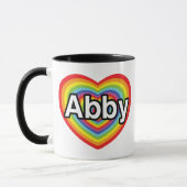 Ik hou van Abby, regenbooghart Mok (Links)