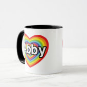 Ik hou van Abby, regenbooghart Mok (Voorkant links)