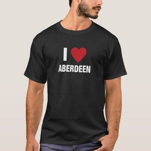 Ik hou van ABERDEEN City in Engeland met Red Love  T-shirt (Voorkant)