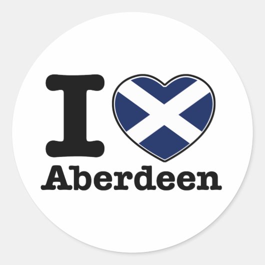 Ik hou van Aberdeen Ronde Sticker (Voorkant)