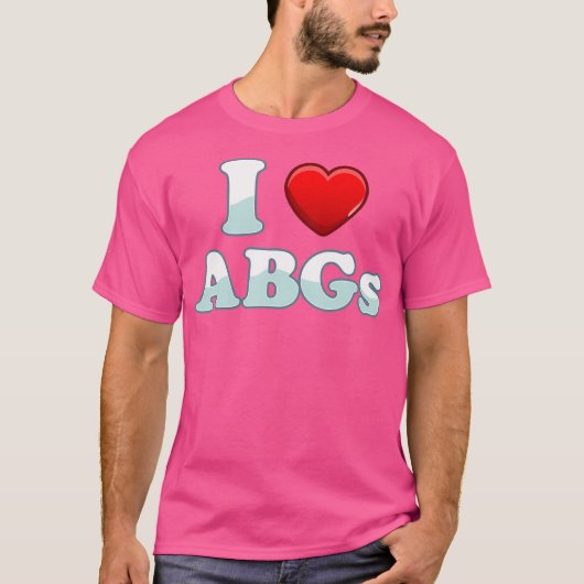 Ik hou van abgs hart grappig paar abg Valentijnsda T-shirt (Voorkant)