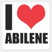 Ik hou van Abilene Vierkante Sticker (Voorkant)
