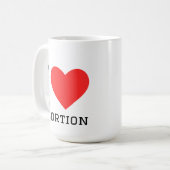 Ik hou van abortus koffiemok (Voorkant links)