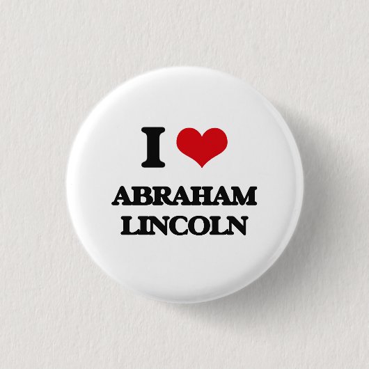 Ik hou van Abraham Lincoln Ronde Button 3,2 Cm (Voorkant)