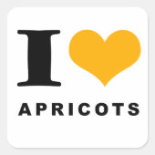 Ik hou van abrikozen vierkante sticker (Voorkant)