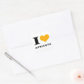 Ik hou van abrikozen vierkante sticker (Envelop)