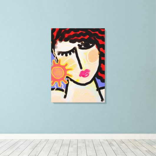 Ik hou van Abstracte digitale zonschilderijen Canvas Afdruk (Insitu (Houten vloer))