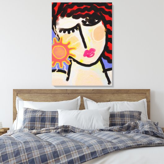 Ik hou van Abstracte digitale zonschilderijen Canvas Afdruk (Insitu (Slaapkamer))