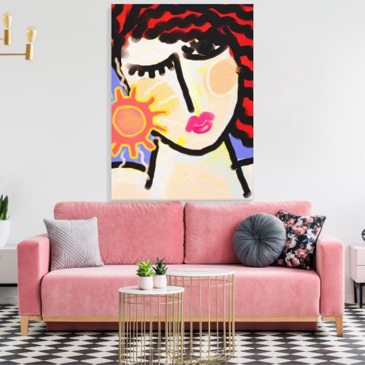 Ik hou van Abstracte digitale zonschilderijen Canvas Afdruk (Insitu (Woonkamer))