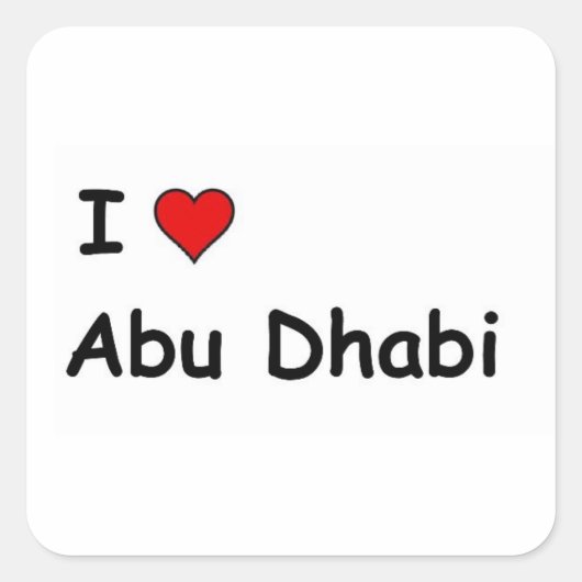 Ik hou van Abu Dhabi Vierkante Sticker (Voorkant)