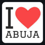 Ik hou van abuja vierkante sticker<br><div class="desc">Ik hou van abuja,  voor Nigeria liefhebbers</div>