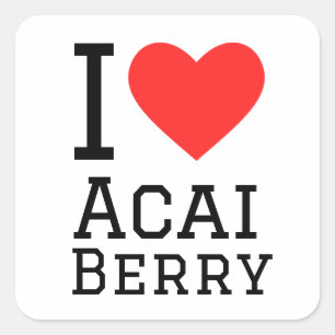 Ik hou van acai berry vierkante sticker