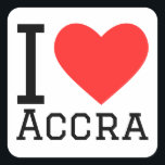 Ik hou van Accra Vierkante Sticker<br><div class="desc">Ik hou van Accra,  voor Ghana liefhebbers</div>