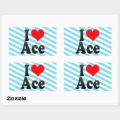 Ik hou van Ace Rechthoekige Sticker (Vel)
