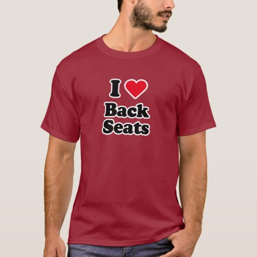 Ik hou van achterstoelen t-shirt (Voorkant)