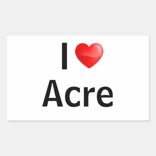 Ik hou van Acre Rechthoekige Sticker (Voorkant)