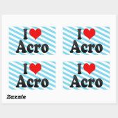 Ik hou van Acro Rechthoekige Sticker (Vel)
