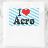 Ik hou van Acro Rechthoekige Sticker (Tas)