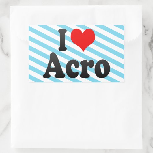 Ik hou van Acro Rechthoekige Sticker (Tas)