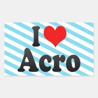 Ik hou van Acro Rechthoekige Sticker