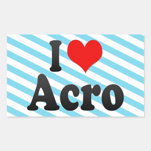 Ik hou van Acro Rechthoekige Sticker (Voorkant)