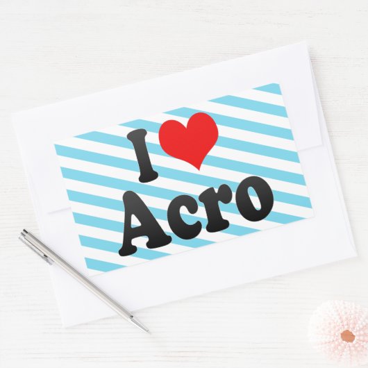 Ik hou van Acro Rechthoekige Sticker (Envelop)