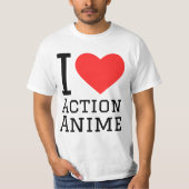 Ik hou van actie-anime t-shirt (Voorkant)