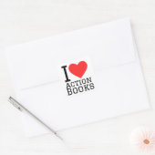 Ik hou van actieboeken vierkante sticker (Envelop)