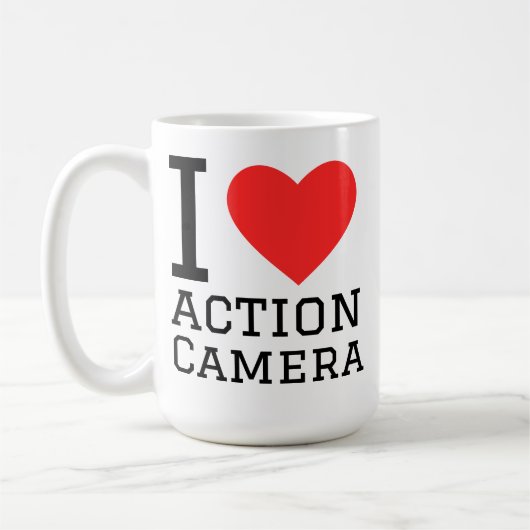 Ik hou van actiecamera koffiemok (Links)