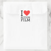 Ik hou van actiefilms vierkante sticker (Tas)