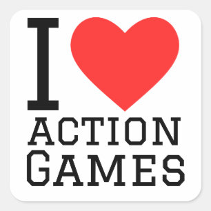 Ik hou van actiespellen vierkante sticker