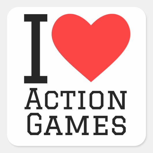 Ik hou van actiespellen vierkante sticker (Voorkant)