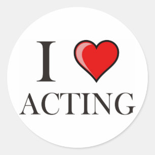 Ik hou van Acting Ronde Sticker