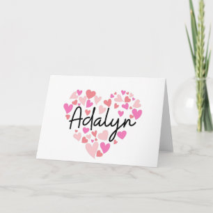 Ik hou van Adaline - harten voor Adaline Notitiekaartje