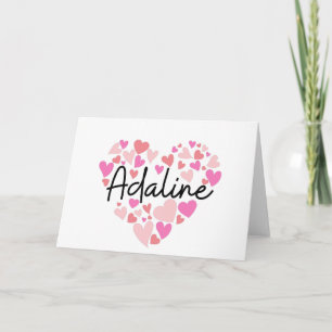 Ik hou van Adaline - harten voor Adaline Notitiekaartje