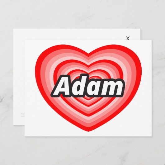 Ik hou van Adam Briefkaart (Voorkant / Achterkant)