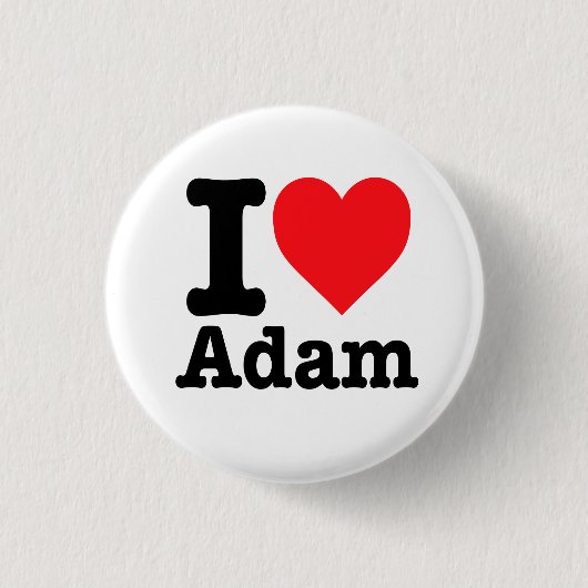 "Ik hou van Adam" Ronde Button 3,2 Cm (Voorkant)