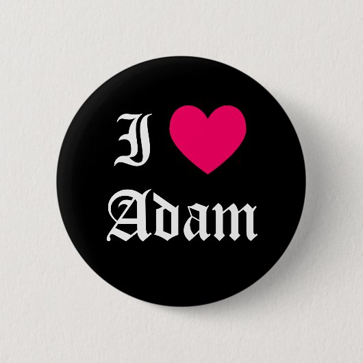 Ik hou van Adam Ronde Button 5,7 Cm (Voorkant)