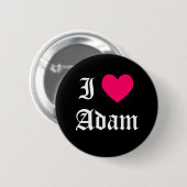 Ik hou van Adam Ronde Button 5,7 Cm (Voorkant /achterkant)