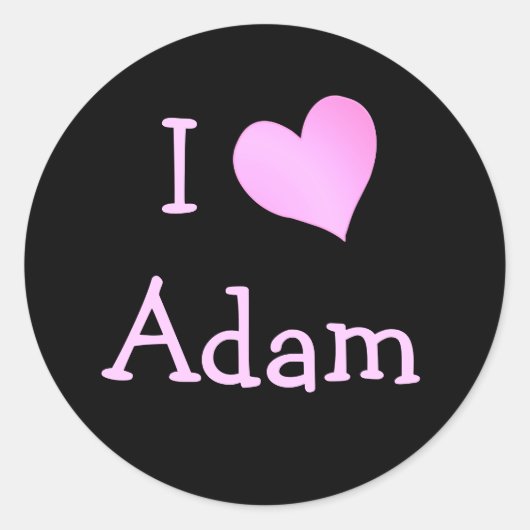 Ik hou van Adam Ronde Sticker (Voorkant)
