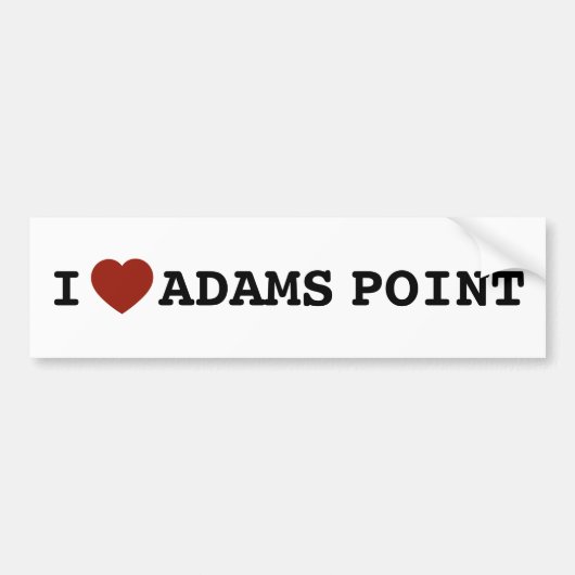 Ik hou van Adams Point Bumper Sticker (Voorkant)