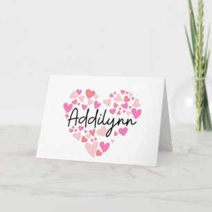 Ik hou van Addilynn - hart voor Addilynn Notitiekaartje