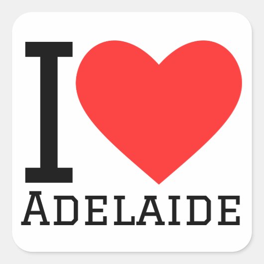 Ik hou van Adelaide Vierkante Sticker (Voorkant)
