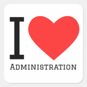 Ik hou van administratie vierkante sticker