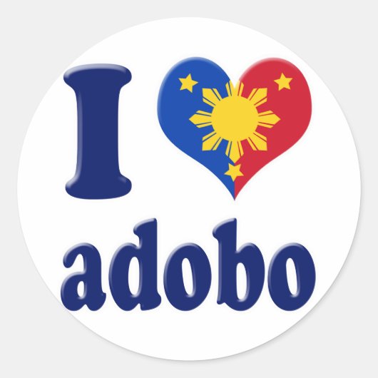 Ik hou van Adobong Pinoy Ronde Sticker (Voorkant)