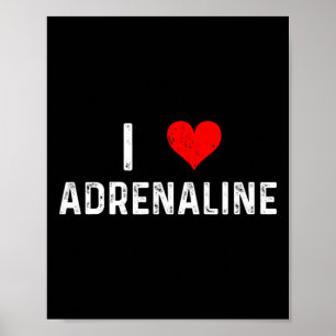 Ik hou van adrenaline hart surfen skydiven skiën poster