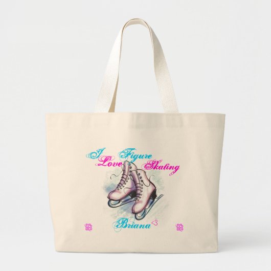 Ik hou van Afbeelding Skating, Briana Grote Tote Bag (Voorkant)
