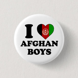 Ik hou van Afghaanse jongens Ronde Button 3,2 Cm